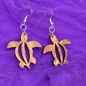 Hawaiian made Hawaiian Koa wood earrings